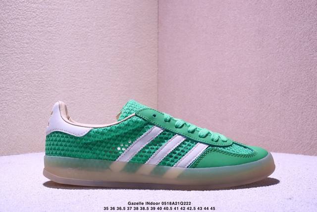 公司级Adidas Originals Gazelle Indoor 三叶草休闲防滑耐磨低帮板鞋 鞋头出色设计 塑就出众贴合感 稳固的后跟贴合足部曲线设计 软弹