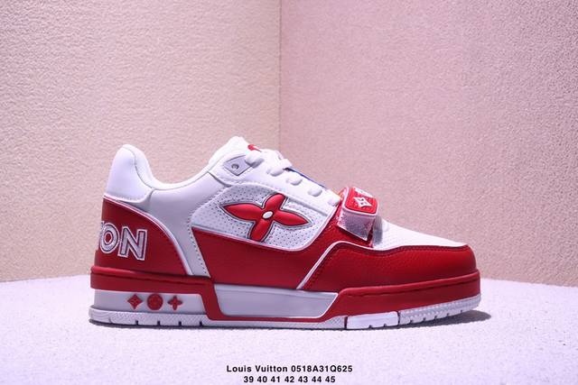 真标全新Lv路易威登Louis Vuitton Trainer Sneaker Low休闲运动文化百搭板鞋 尺码:39-45 xm0518Q625
