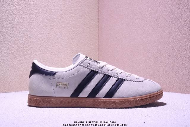 阿迪达斯 Adidas Handball Spezial 三叶草学院风复古休闲板鞋 橡胶底柔软绒面革经典运动鞋 货号 Jr6347 码数 35 45半 xm05