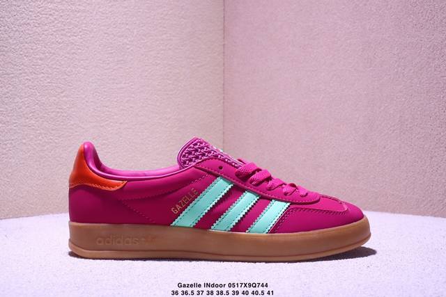 Ad Originals Gazelle Indoor End 三叶草休闲防滑耐磨低帮板鞋鞋头出色设计 塑就出众贴合感稳固的后跟贴合足部曲线设计软弹舒适 不易磨