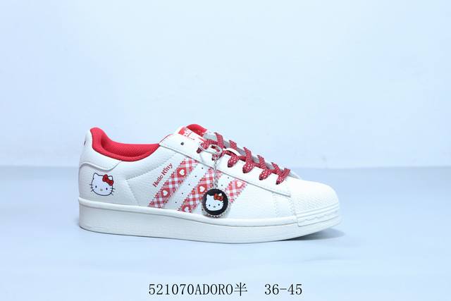 阿迪达斯Adidas Originals Superstar防滑耐磨轻便透气 低帮 贝壳头板鞋 凯特猫 Xg0002 5 70Adoro半 36-45