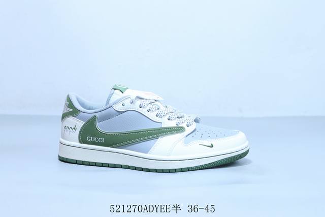 乔丹Air Jordan 1 Low Aj1 乔1低帮复古文化休闲运动篮球鞋倒勾 古驰 货号 Hs8068-007 521 Adyee半 36-45