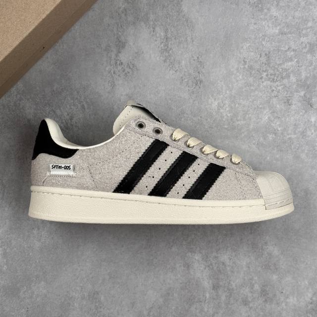 本地 核心私 公司级Sftm X Adidas Originals Superstar 82 贝壳头系列 阿迪达斯 三叶草低帮经典百搭休闲运动板鞋 鞋面柔软皮革