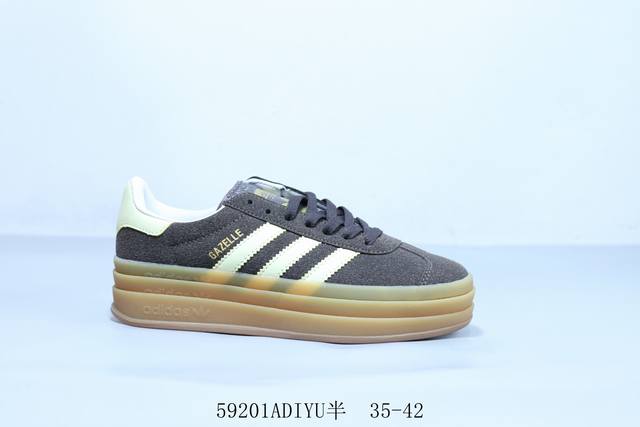 阿迪达斯 Adidas阿迪达斯Gazelle Bold低帮耐磨厚底增高板鞋 三层 货号 Ji2697 59201Adiyu半 35-42