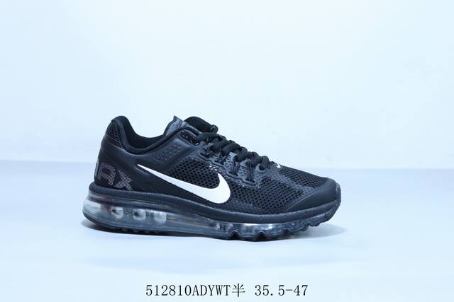 耐克Nike Air Max 2013 Triple Black 贾卡网面全掌气垫休闲运动百搭慢跑鞋 货号 554886-108 512810Adywt半 35