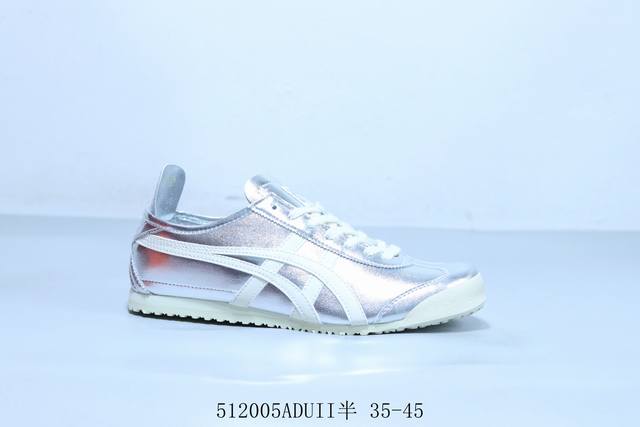 亚瑟士 Asics Onitsuka Tiger 鬼冢虎 原装四联吊牌 中底纸板钢印 日系轻便运动休闲鞋银白 512005Aduii半 35-45