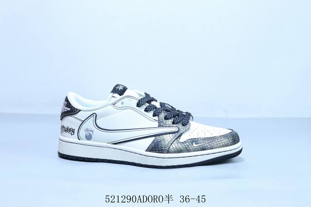 乔丹Air Jordan 1 Low Aj1 乔1低帮复古文化休闲运动篮球鞋倒勾 Xf8698-075 521 Adoro半 36-45