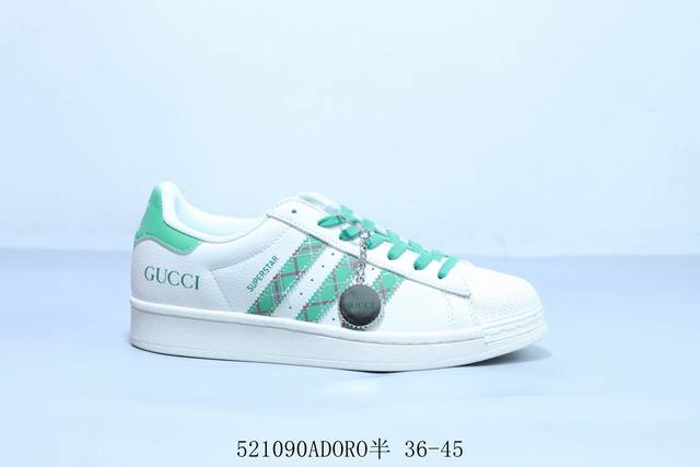 阿迪达斯Adidas三叶草 Originals Superstar 贝壳头系列低帮经典百搭休闲运动板鞋 古驰 货号 Xg0003 5 90Adoro半 36-4