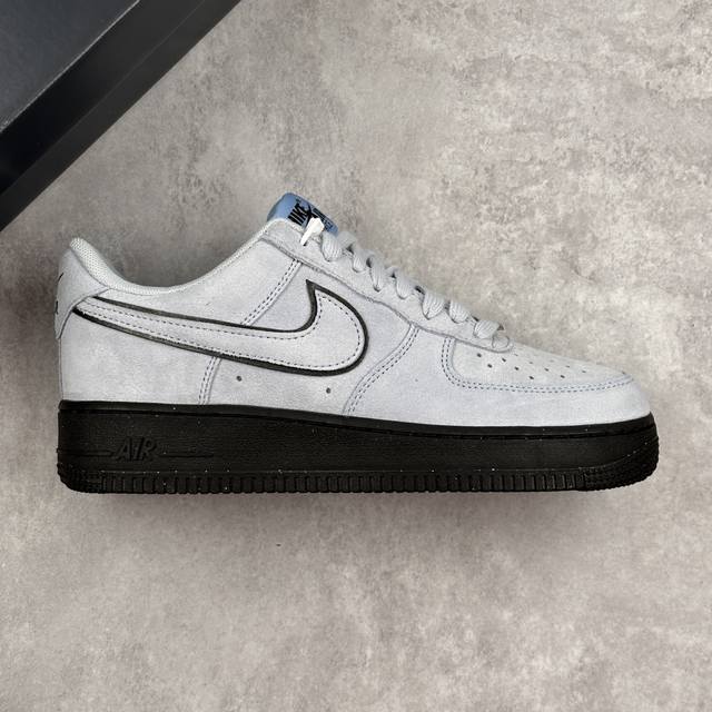 本地 核心私 耐克Nike Air Force 1 Sk8 Low空军一号低帮经典百搭休闲运动板鞋 翻毛浅蓝黑底 男女鞋真标半码制#升级原楦原纸版数据开发版型#