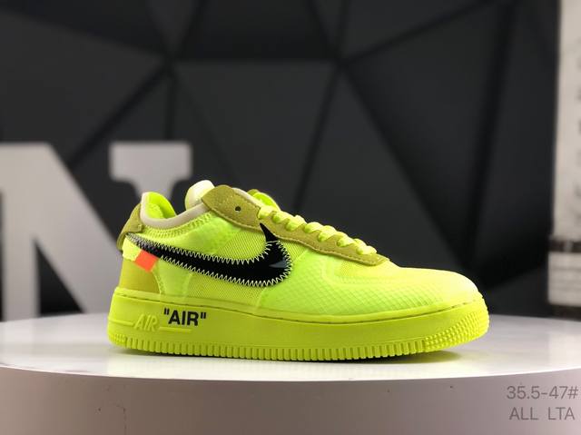 公司级带半码 耐克 Nike Air Force 1 Low Vlot 初代空军一号系列经典低帮百搭休闲运动板鞋 Ow荧光绿黑橘 Ao4606-700 尺码 如