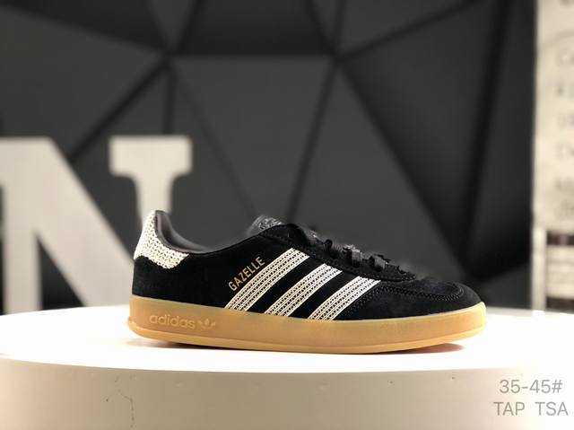公司级带半码 阿迪达斯 Ad Originals Gazelle Indoor 三叶草复古休闲防滑耐磨低帮板鞋 货号 Ji2755 尺码 35 36 36.5