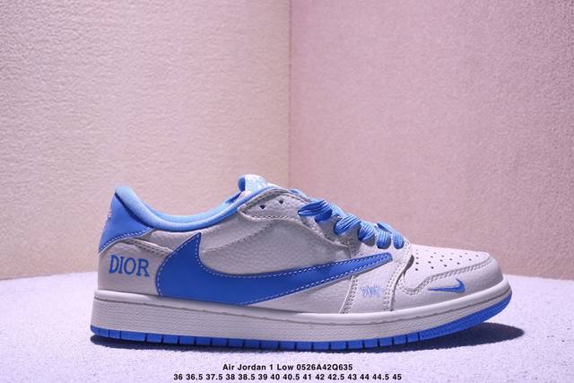 海外爆款限量发售 Travis Scott X Fragment Design X Jordan Air Jordan 1 Low Og Sp 迪奥联名 天蓝米