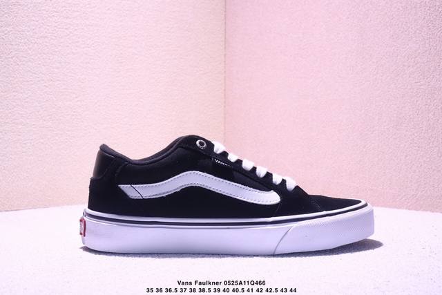 vans范斯官方线上专售 faulkner酷感黑美式薄绒男鞋板鞋 vans 运动休闲系列 新款硫化板鞋 鞋款相比Vans其他鞋款并不为太多人熟悉 鞋面采用全帆布