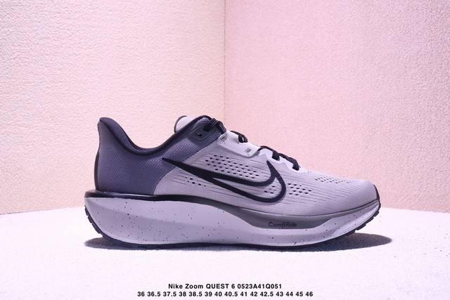 耐克 Nike Zoom Quest 6代登月跑鞋登月针眼网纱透气缓震疾速跑鞋 货号 Ib4002-014 size 36-46半 xm0523Q051