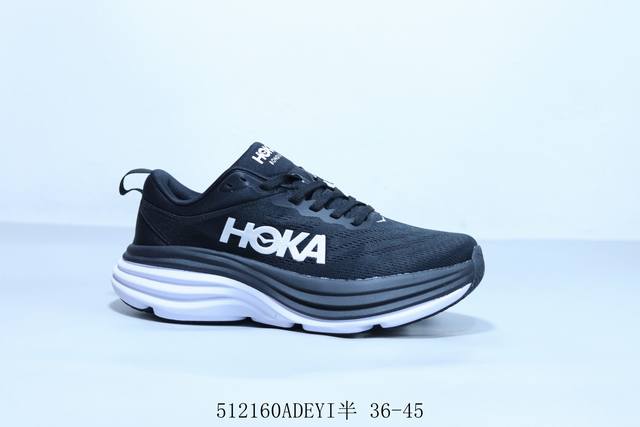 美国新兴跑鞋品牌 Hoka One One Clifton8 机能轻量缓震网面增高越野男女跑步鞋 512160Adeyi半 36-45