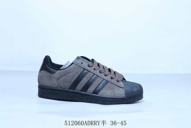 阿迪达斯Adidas三叶草 Originals Superstar 贝壳头系列低帮经典百搭休闲运动板鞋 灰黑 货号 Jh7696 512060Adrry半 36