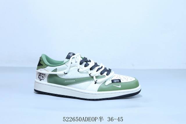 乔丹Air Jordan 1 Low Aj1 乔1低帮复古文化休闲运动篮球鞋倒勾 联名绑带 货号 Dm6868-104 522650Adeop半 36-45