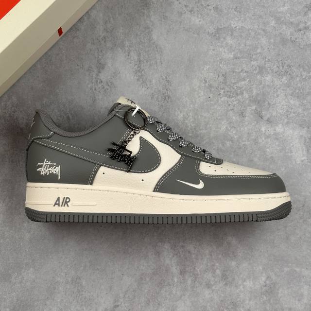 本地 核心私 公司级Nike Air Force 1 '07 Low 斯图西联名 精致灰 空军一号 低帮运动休闲鞋 折边针车 工艺难度大 原楦头原纸板 原装鞋盒