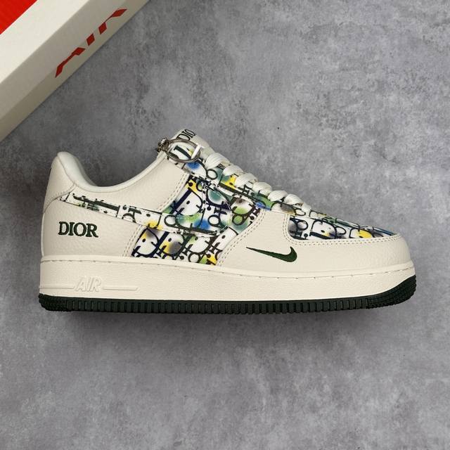 本地 核心私 nike Air Force 1'07 Low 迪奥联名 米绿插花 空军一号低帮休闲板鞋 #原楦头原纸板 原装鞋盒 定制五金配件 内置全掌气垫 原