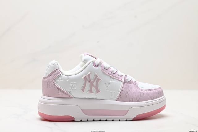 公司级Mlb 纽约洋基队 Chunky Liner Embo Monogram 印刻老花 时尚舒适 休闲运动 防滑耐磨增高 低帮 板鞋 货号:3Asxe015N