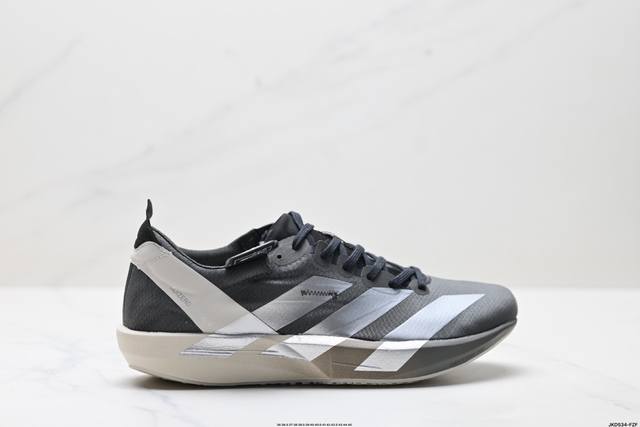 公司级Adidas Adizero Adios 9 M 马拉松飞线贾卡轻质透气休闲运动跑步鞋 采用双层透气网纱 Flywire动态飞线绑缚鞋面材质 内置Zoom