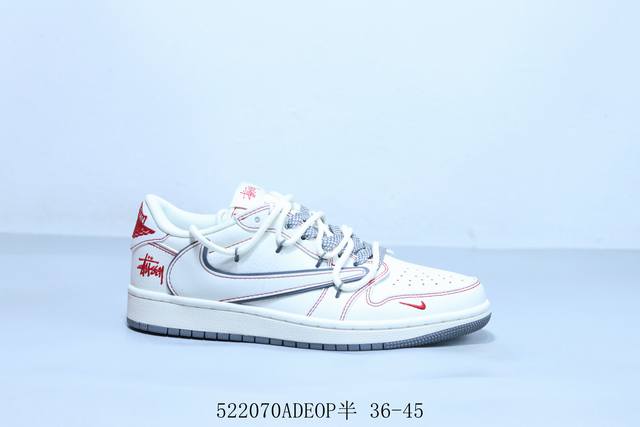乔丹Air Jordan 1 Low Aj1 乔1低帮复古文化休闲运动篮球鞋倒勾 绑带 货号 Sj0086-136 5 70Adeop半 36-45