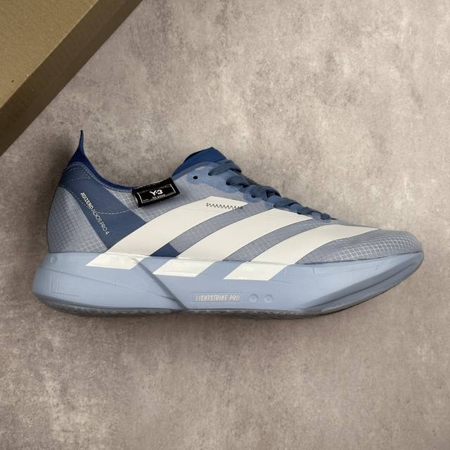 本地 核心私 公司级Y-3 Adidas Adizero Adios pro 4M 马拉松飞线贾卡轻质透气休闲运动跑步鞋 采用双层透气网纱 Flywire动态飞