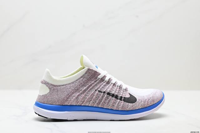 公司级耐克Nike Free 4.0 Flyknit 赤足4.0 轻跑鞋 质感新焕升级 专为短打跑造 鞋如面袜般子柔贴软合 结合性弹沙线 赋双予足众出的紧包密覆