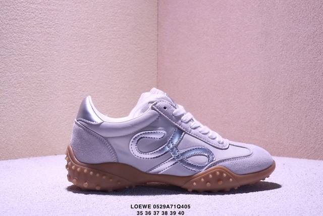 真标Loewe罗意威 Ballet Runner 小牛皮 圆头系带 低帮 生活休闲鞋 尺码:36-45 xm0529Q405