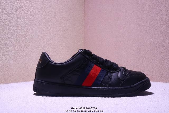 真标Gucci Distressed Screener Sneaker 怀旧版 原版做旧 古驰小脏鞋系列 xm0529Q750