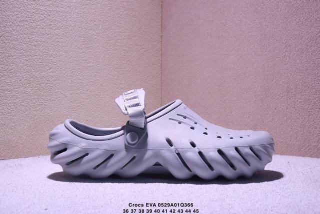 公司级卡骆 Crocs Eva 波波 防滑透气 运动凉鞋 一体成型鞋身的创新洞洞鞋 大胆的雕刻外观造型和运动灵感设计 活力十足 穿上它就是街头潮流的代表 变身时