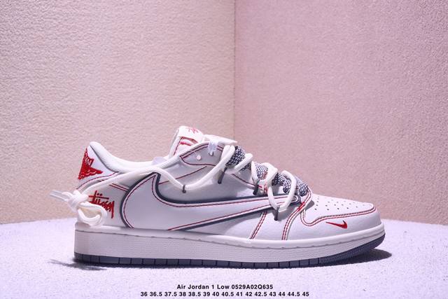 Travis Scott X Fragment Design X Jordan Air Jordan 1 Low Og Sp 北面联名 时尚方格 多方联名合作融