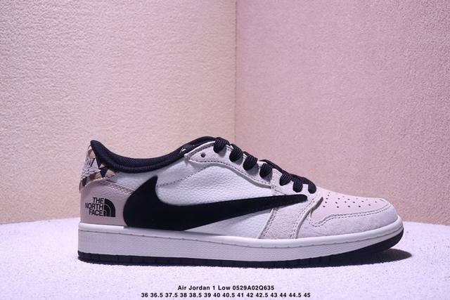 Travis Scott X Fragment Design X Jordan Air Jordan 1 Low Og Sp 北面联名 时尚方格 多方联名合作融