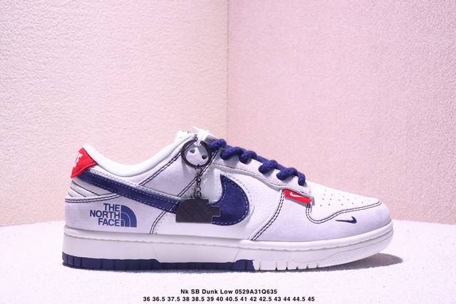 Nk Sb Dunk Low 北面联名-灰猪八藏蓝勾 周年高端定制 低帮休闲板鞋 #定制鞋盒 大厂纯原品质出货 超高清洁度 皮料切割干净无任何毛边 细节完美 货