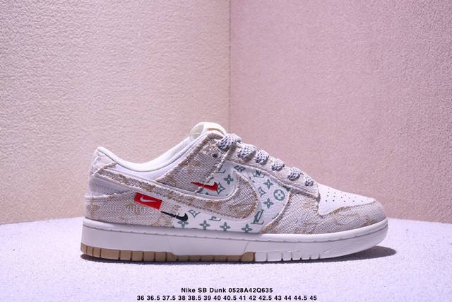 海外爆款限量发售 公司级 Nike Sb Dunk Low Lv联名-织布印花卡其勾 周年高端定制 低帮休闲板鞋 定制鞋盒 大厂纯原品质出货 超高清洁度 皮料切