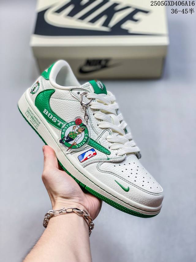 高端定制 Travis Scott X Jordan 1 Low Nba波士顿凯尔特人联名-Bos城市限定 倒勾低帮休闲版本 原厂全头层皮 大厂纯原品质出货 纯