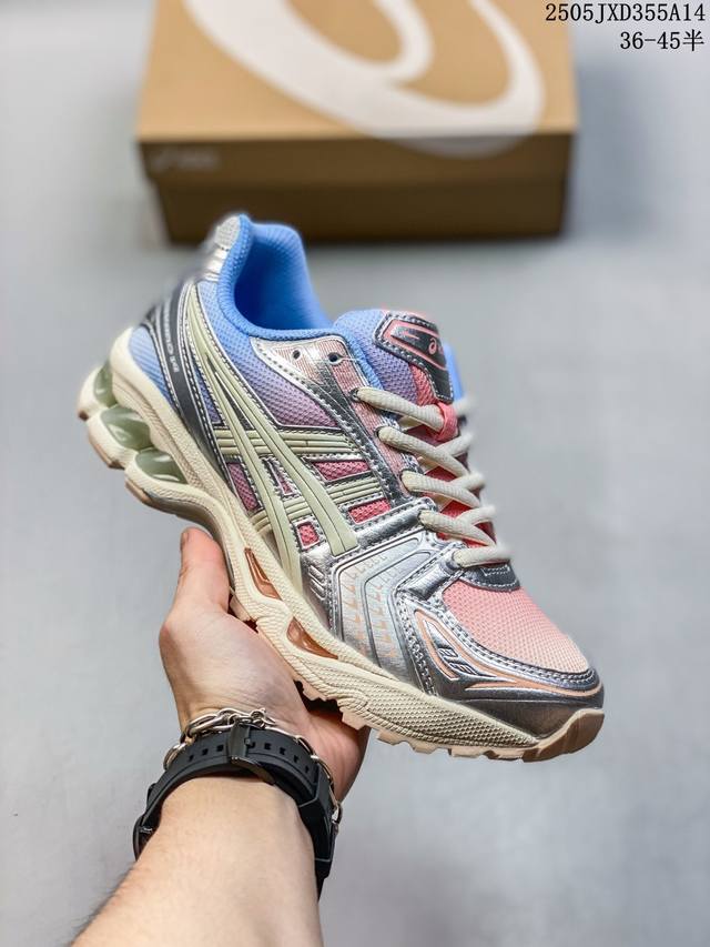 亚瑟士 Asics Gel-Kayano 14 公司级版本运动休闲透气专业缓震慢跑鞋 采用工程弹性双层再生网格密度鞋面材质 后跟3D可视Gel缓震乳胶物料 升级