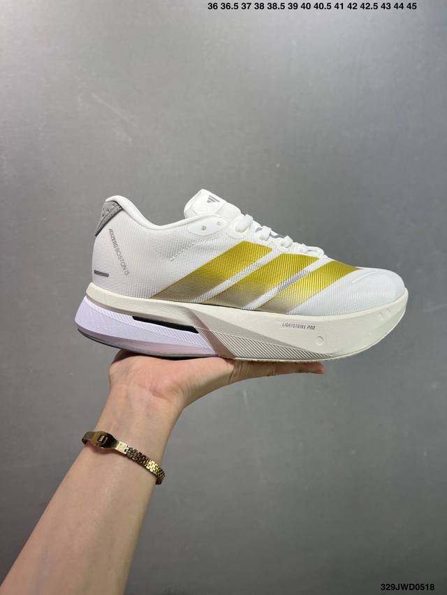 公司级Ad Adizero Boston 13 夏季透气网眼竞速跑鞋 Js4939 融合Lightstrike和Lightstrike pro技术 采用乙烯 乙