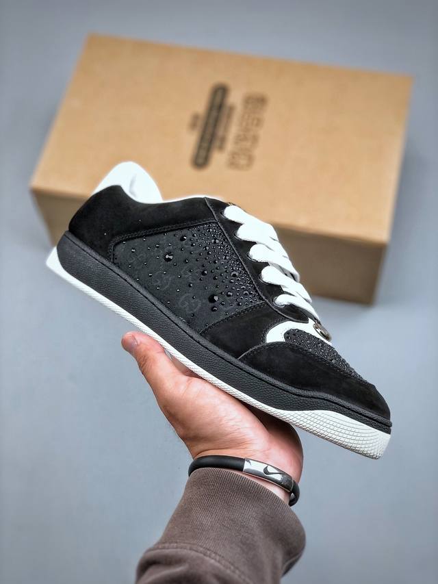 全新配色出货 gucci Distressed Screener Sneaker古驰小脏鞋系列 经典原型复古百搭做旧老爹板鞋 复古学院风 怀旧版 原版做旧 尺码