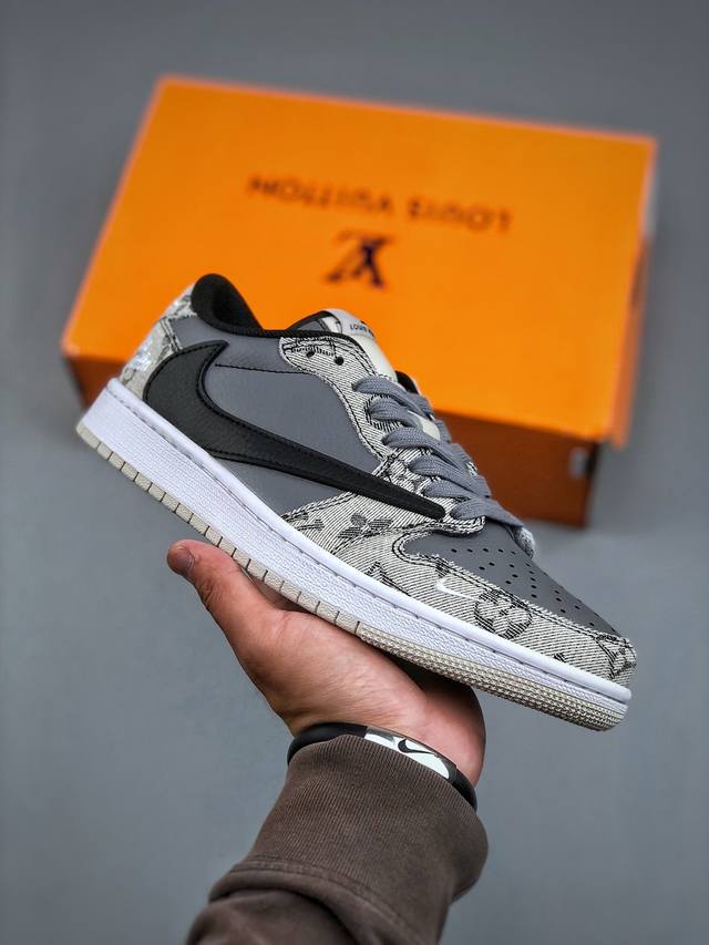 F版 Jordan Air Jordan Low 倒勾Lv联名款 合作融合了Travis Scott 独特的潮流风格 个性的设计风格以及Jordan品牌的经典元