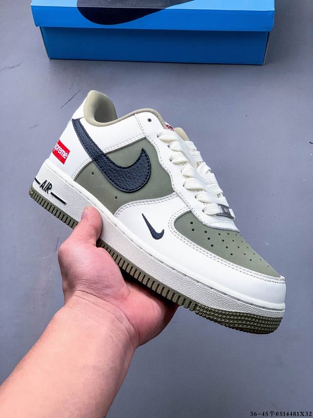 原楦数据纸版 采用硬质优质皮革鞋面材质 内置全掌Air Sole气垫 耐克 Nike Air Force 1 Low 空军一号低帮百搭休闲运动板鞋 051448