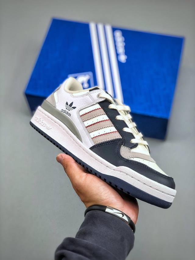 阿迪达斯Adidas Originals Forum Bold Low 罗马系列低帮复古系带百搭休闲运动板鞋 采用柔软革鞋面材质 外露轻量Eva中底嵌片最近超级