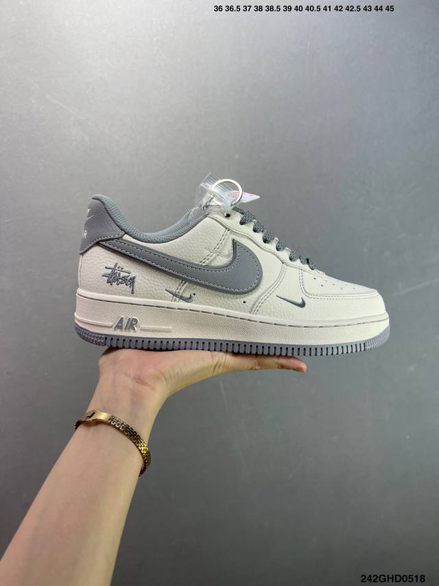 公司级Nike Air Force 1 07 Low 斯图西联名 蓝线Nike勾 空军一号 低帮 运动鞋 休闲鞋 折边针车 工艺难度大 原楦头原纸板 原装鞋盒