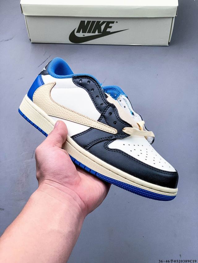 集图 真标半码 耐克Nike Air Jordan Low 1 乔1低帮倒勾经典休闲鞋 0520389C19