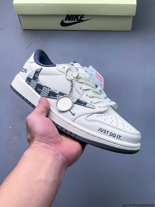 公司级头层 耐克Nike Air Jordan 1 Low Aj1乔1 低帮潮流缓运动休闲板鞋 Aj1 低帮拼接 完美版型真头层牛皮# 内置缓震气垫 原鞋开模