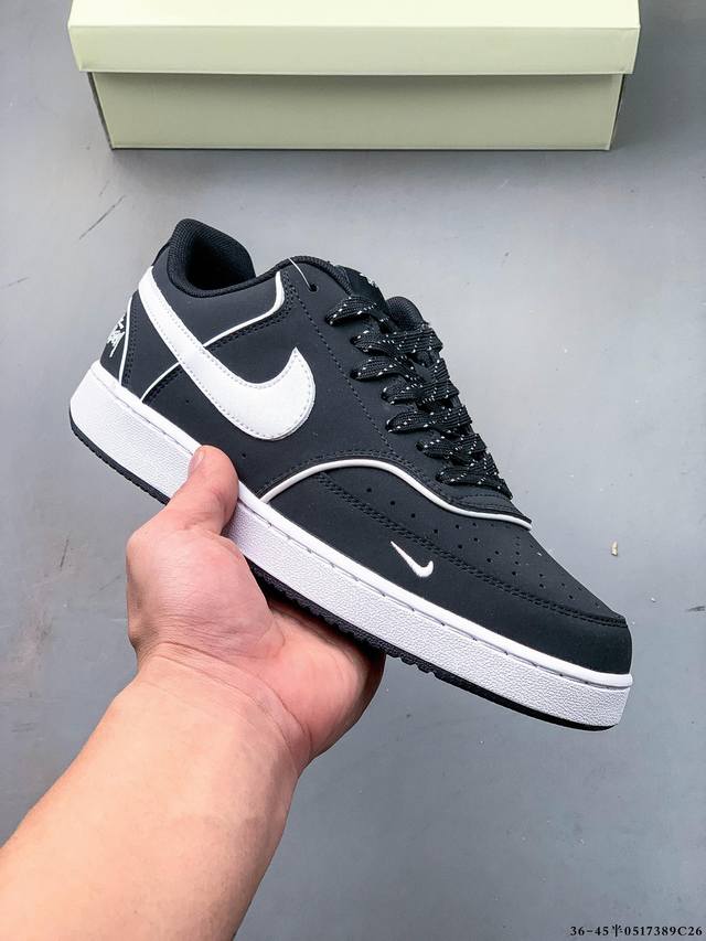 集图 公司级 耐克 Nike Court Vision Low 皮面百搭休闲板鞋 0517389C26