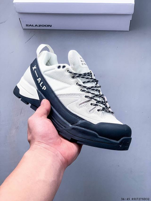 salomon X-Alp 萨洛蒙 探索者系列户外越野跑鞋 #鞋面采用Sensifit贴合技术 全方位贴合包裹脚型 鞋跟部鞋底牵引设计 提供强大的抓地性能 更适