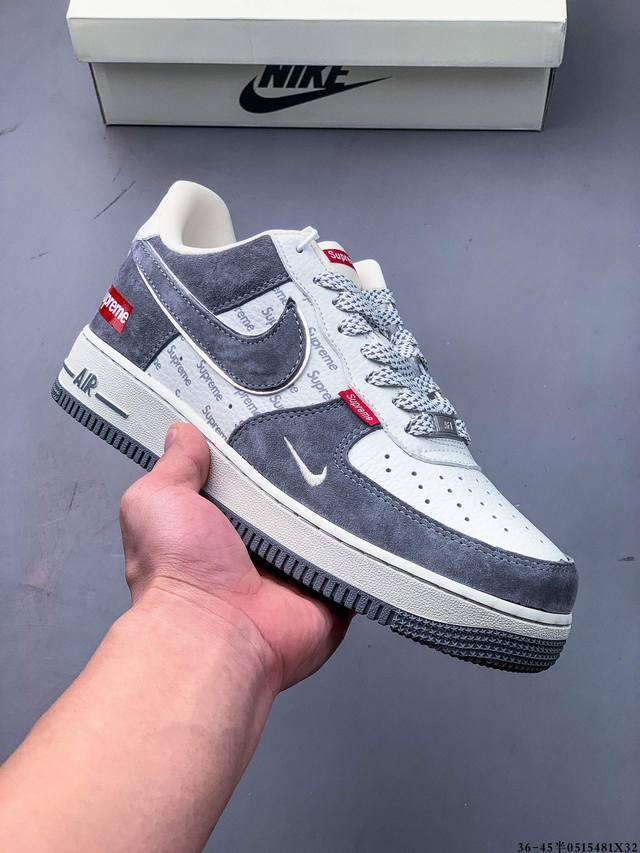 原楦数据纸版 采用硬质优质皮革鞋面材质 内置全掌Air Sole气垫 耐克 Nike Air Force 1 Low 空军一号低帮百搭休闲运动板鞋 051548