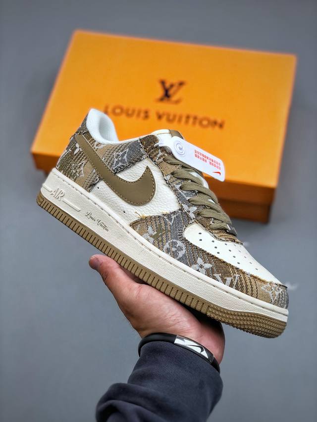Nike Air Force 1'07 Low Lv联名 卡其印花牛仔 空军一号低帮休闲板鞋 Xs1958-582 #原楦头原纸板 原装鞋盒 定制五金配件 内置
