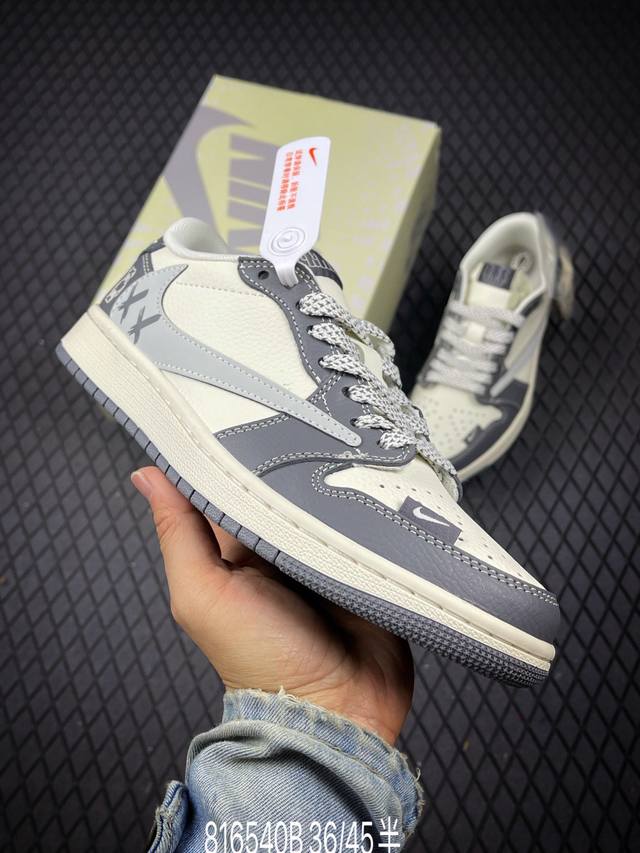 B Travis Scott X Nike Air Jordan 1 Low Air Jordan 1 Low 反转米黑满天星倒钩 纯原版本全鞋采用原装头层皮